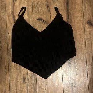 Black tank top crop top